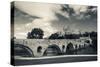 Pont Vieux Bridge with Cathedrale Saint-Nazaire in the Background, Beziers, Herault-null-Stretched Canvas