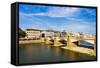 Ponte Alla Carraia over the Arno River, Florence, Tuscany, Italy, Europe-Nico Tondini-Framed Stretched Canvas