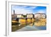 Ponte Alle Grazie over the River Arno, Florence (Firenze), Tuscany, Italy, Europe-Nico Tondini-Framed Photographic Print