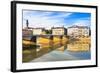 Ponte Alle Grazie over the River Arno, Florence (Firenze), Tuscany, Italy, Europe-Nico Tondini-Framed Photographic Print