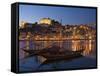 Ponte de Dom Luis I and Port Carrying Barcos, Porto, Portugal-Alan Copson-Framed Stretched Canvas