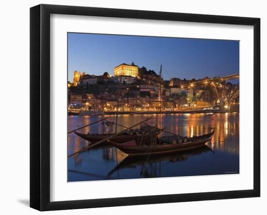 Ponte de Dom Luis I and Port Carrying Barcos, Porto, Portugal-Alan Copson-Framed Photographic Print