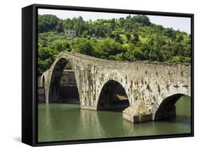 Ponte Del Diavolo or Ponte Della Maddalena, Borgo a Mozzano, Lucca, Tuscany, Italy, Europe-Nico Tondini-Framed Stretched Canvas