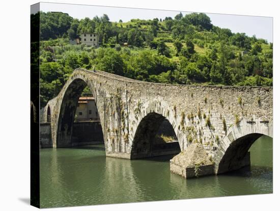Ponte Del Diavolo or Ponte Della Maddalena, Borgo a Mozzano, Lucca, Tuscany, Italy, Europe-Nico Tondini-Stretched Canvas