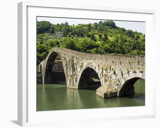 Ponte Del Diavolo or Ponte Della Maddalena, Borgo a Mozzano, Lucca, Tuscany, Italy, Europe-Nico Tondini-Framed Photographic Print