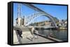 Ponte Dom Luis I Bridge over the Douro River, UNESCO World Heritage Site, Oporto, Portugal, Europe-G and M Therin-Weise-Framed Stretched Canvas