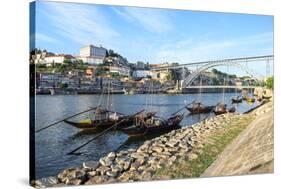 Ponte Dom Luis I Bridge over the Douro River, UNESCO World Heritage Site, Oporto, Portugal, Europe-G and M Therin-Weise-Stretched Canvas