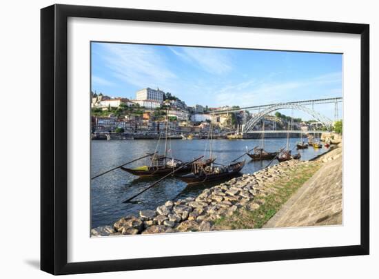 Ponte Dom Luis I Bridge over the Douro River, UNESCO World Heritage Site, Oporto, Portugal, Europe-G and M Therin-Weise-Framed Photographic Print