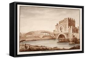 Ponte Nomentano, or Lamentano, 1833-Agostino Tofanelli-Framed Stretched Canvas