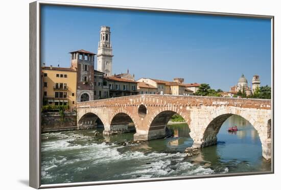 Ponte Pietra, River Adige, Verona, UNESCO World Heritage Site, Veneto, Italy, Europe-Nico-Framed Photographic Print