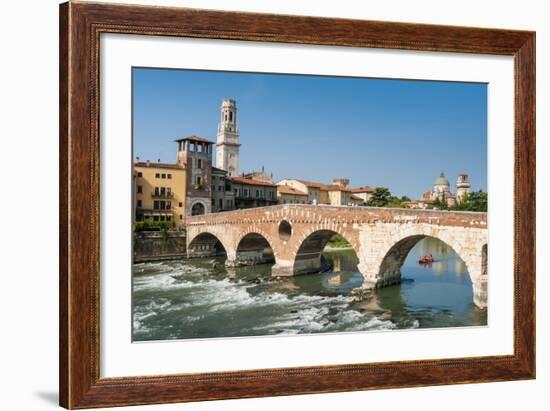 Ponte Pietra, River Adige, Verona, UNESCO World Heritage Site, Veneto, Italy, Europe-Nico-Framed Photographic Print