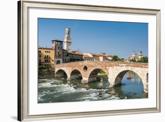 Ponte Pietra, River Adige, Verona, UNESCO World Heritage Site, Veneto, Italy, Europe-Nico-Framed Photographic Print