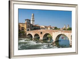 Ponte Pietra, River Adige, Verona, UNESCO World Heritage Site, Veneto, Italy, Europe-Nico-Framed Photographic Print