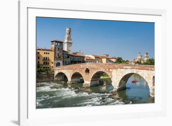 Ponte Pietra, River Adige, Verona, UNESCO World Heritage Site, Veneto, Italy, Europe-Nico-Framed Photographic Print