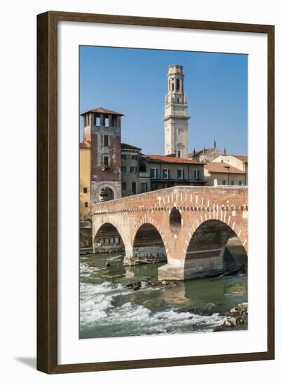 Ponte Pietra, River Adige, Verona, UNESCO World Heritage Site, Veneto, Italy, Europe-Nico-Framed Photographic Print