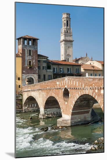 Ponte Pietra, River Adige, Verona, UNESCO World Heritage Site, Veneto, Italy, Europe-Nico-Mounted Photographic Print