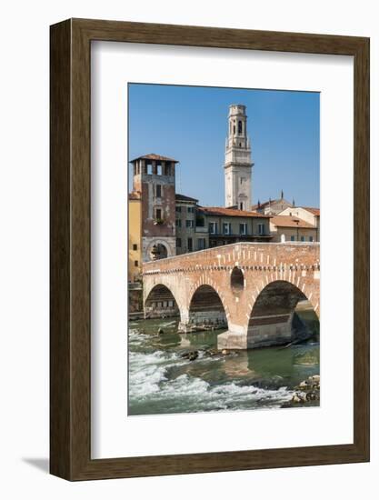 Ponte Pietra, River Adige, Verona, UNESCO World Heritage Site, Veneto, Italy, Europe-Nico-Framed Photographic Print