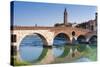 Ponte Pietra, Verona, River Adige, UNESCO World Heritage Site, Veneto, Italy, Europe-Nico-Stretched Canvas