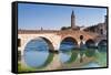 Ponte Pietra, Verona, River Adige, UNESCO World Heritage Site, Veneto, Italy, Europe-Nico-Framed Stretched Canvas