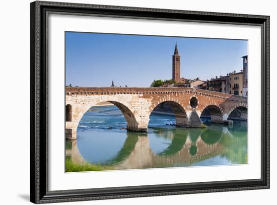 Ponte Pietra, Verona, River Adige, UNESCO World Heritage Site, Veneto, Italy, Europe-Nico-Framed Photographic Print