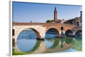 Ponte Pietra, Verona, River Adige, UNESCO World Heritage Site, Veneto, Italy, Europe-Nico-Framed Photographic Print