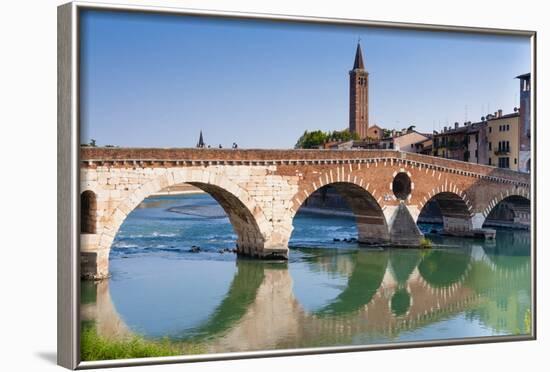 Ponte Pietra, Verona, River Adige, UNESCO World Heritage Site, Veneto, Italy, Europe-Nico-Framed Photographic Print