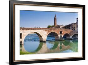 Ponte Pietra, Verona, River Adige, UNESCO World Heritage Site, Veneto, Italy, Europe-Nico-Framed Photographic Print