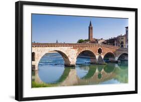 Ponte Pietra, Verona, River Adige, UNESCO World Heritage Site, Veneto, Italy, Europe-Nico-Framed Photographic Print