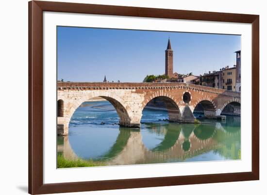 Ponte Pietra, Verona, River Adige, UNESCO World Heritage Site, Veneto, Italy, Europe-Nico-Framed Photographic Print