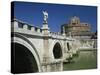 Ponte S. Angelo over the River Tevere and Castle in the City of Rome, Lazio, Italy, Europe-null-Stretched Canvas