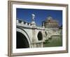 Ponte S. Angelo over the River Tevere and Castle in the City of Rome, Lazio, Italy, Europe-null-Framed Photographic Print