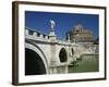 Ponte S. Angelo over the River Tevere and Castle in the City of Rome, Lazio, Italy, Europe-null-Framed Photographic Print