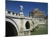 Ponte S. Angelo over the River Tevere and Castle in the City of Rome, Lazio, Italy, Europe-null-Mounted Photographic Print