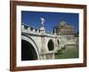 Ponte S. Angelo over the River Tevere and Castle in the City of Rome, Lazio, Italy, Europe-null-Framed Photographic Print