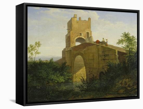 Ponte Salaro Near Rome, 1830-Ludwig Richter-Framed Stretched Canvas