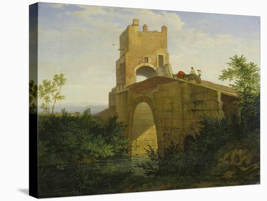 Ponte Salaro Near Rome, 1830-Ludwig Richter-Stretched Canvas