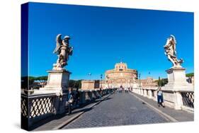 Ponte Sant'Angelo, Mausoleum of Hadrian (Castel Sant'Angelo), Rome-Nico Tondini-Stretched Canvas