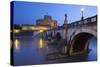 Ponte Sant'Angelo on the River Tiber and the Castel Sant'Angelo at Night, Rome, Lazio, Italy-Stuart Black-Stretched Canvas