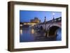 Ponte Sant'Angelo on the River Tiber and the Castel Sant'Angelo at Night, Rome, Lazio, Italy-Stuart Black-Framed Photographic Print