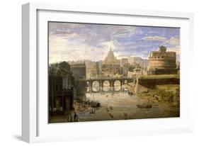 Ponte Sant'Angelo, Rome-Gaspar van Wittel-Framed Giclee Print