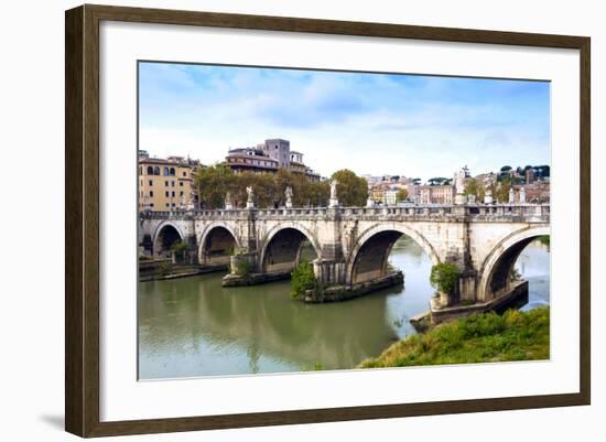 Ponte Sant'Angelo, Tiber River, Rome, Lazio, Italy, Europe-Nico Tondini-Framed Photographic Print