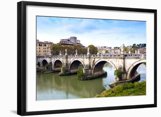 Ponte Sant'Angelo, Tiber River, Rome, Lazio, Italy, Europe-Nico Tondini-Framed Photographic Print