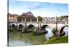 Ponte Sant'Angelo, Tiber River, Rome, Lazio, Italy, Europe-Nico Tondini-Stretched Canvas