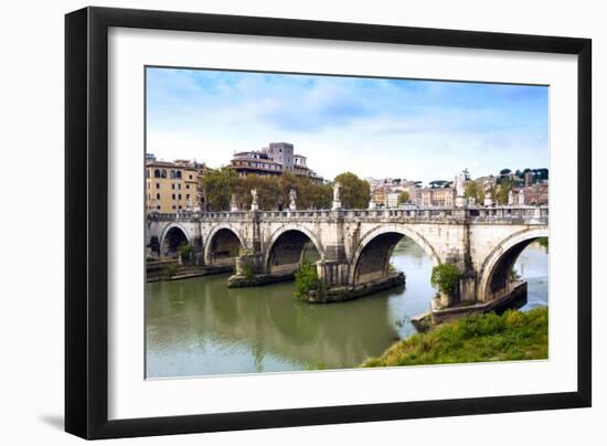 Ponte Sant'Angelo, Tiber River, Rome, Lazio, Italy, Europe-Nico Tondini-Framed Photographic Print