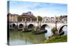 Ponte Sant'Angelo, Tiber River, Rome, Lazio, Italy, Europe-Nico Tondini-Stretched Canvas