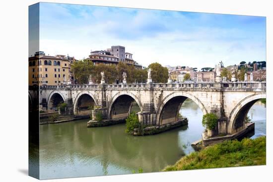 Ponte Sant'Angelo, Tiber River, Rome, Lazio, Italy, Europe-Nico Tondini-Stretched Canvas
