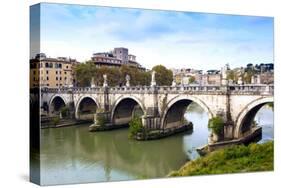 Ponte Sant'Angelo, Tiber River, Rome, Lazio, Italy, Europe-Nico Tondini-Stretched Canvas