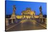 Ponte Sant'Angelo with 16th Century Statues and the Castel Sant'Angelo at Night, Rome, Lazio, Italy-Stuart Black-Stretched Canvas