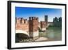 Ponte Scaligero Bridge Outside Castelvecchio Fortress-Nico-Framed Photographic Print