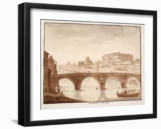 Ponte Sisto, 1833-Agostino Tofanelli-Framed Giclee Print